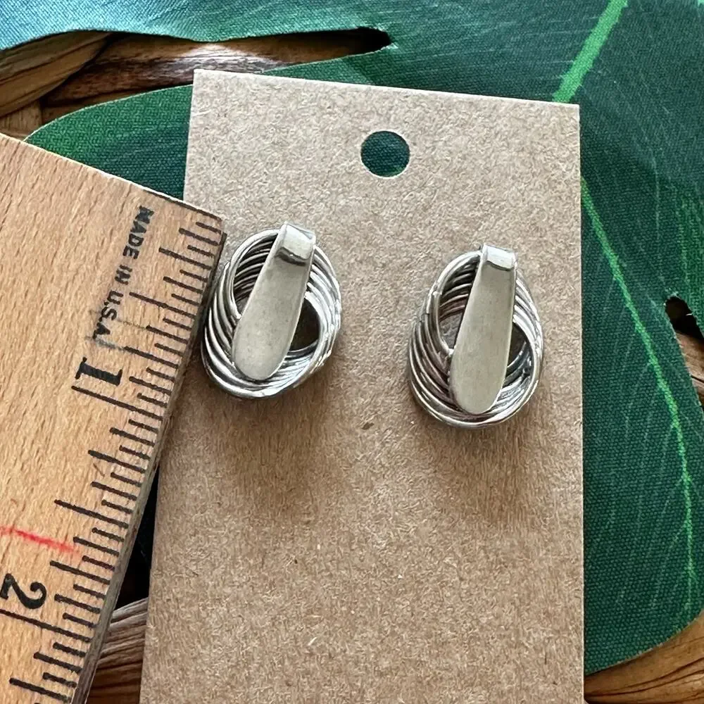 BOGO FREE SILVER STATEMENT EARRINGS - Picture 3 of 5